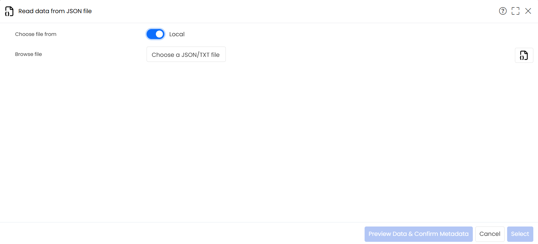 JSON popup using Local file
