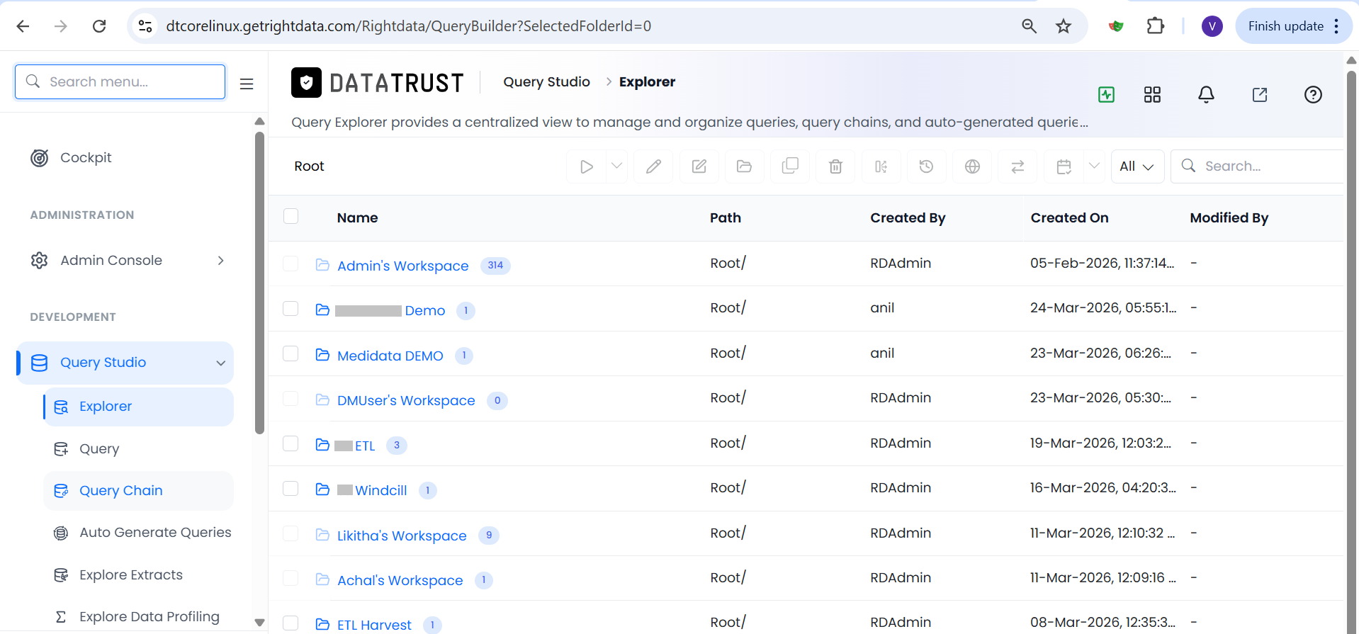 Query Studio_Query Builder_Query Chain