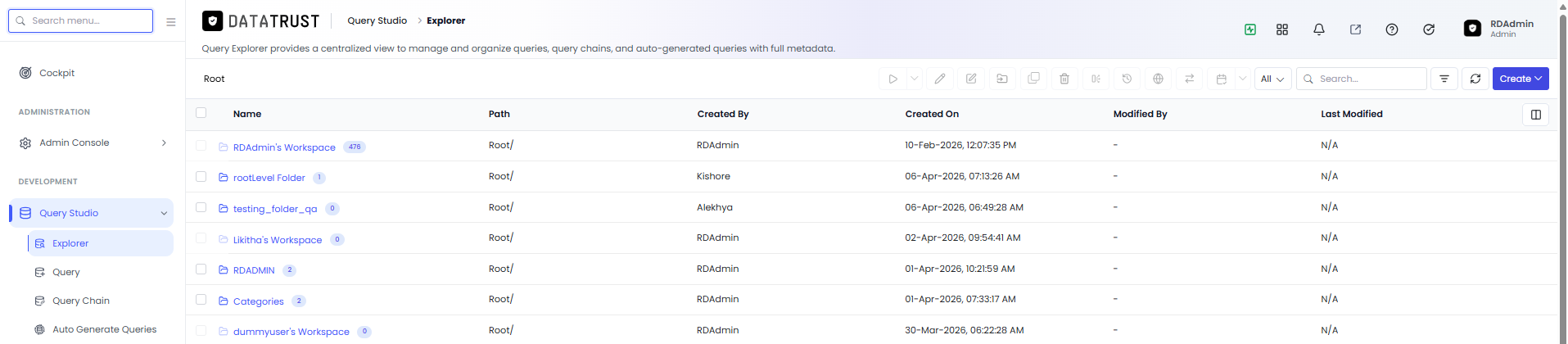 Query Studio-Query Chain