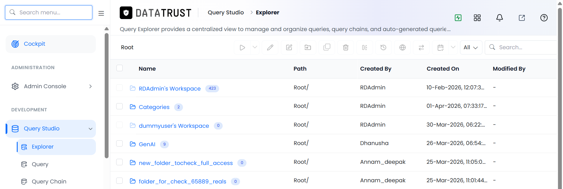 Query Studio-Query Chain