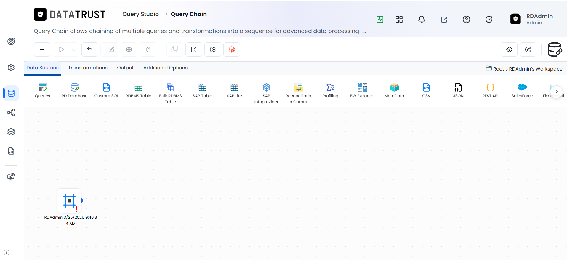 Query Chain create page