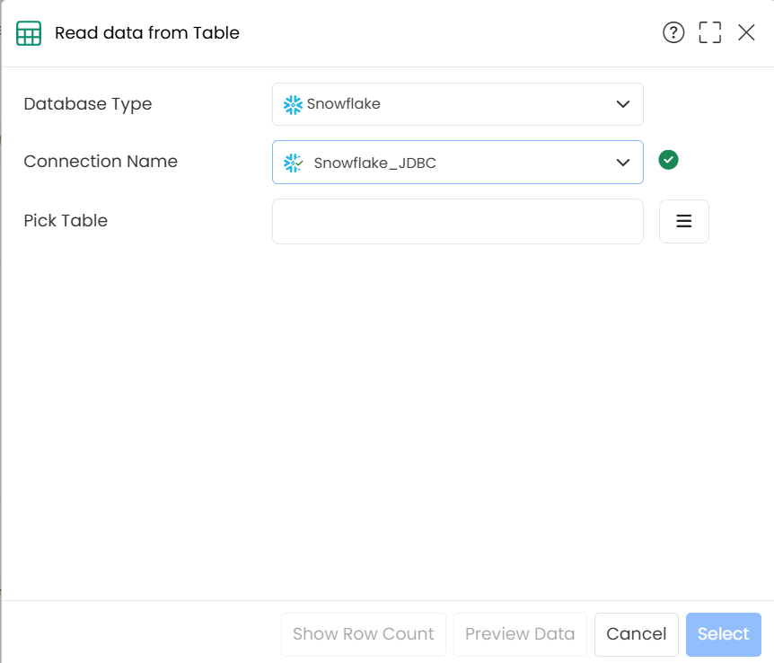 Snowflake_jdbc_Database Type_Connection Name_Navigator