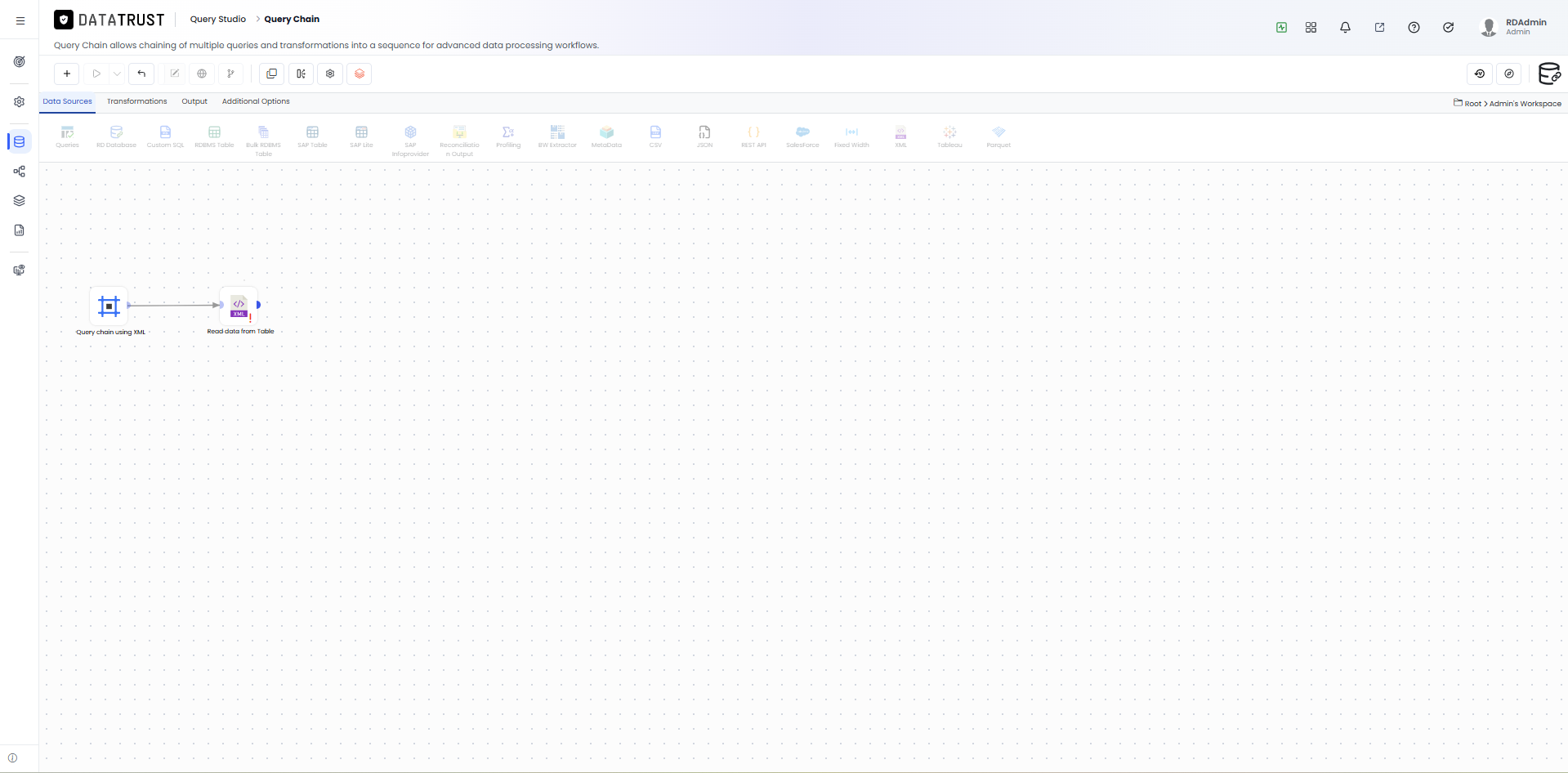 Query chain_Drag XML widget