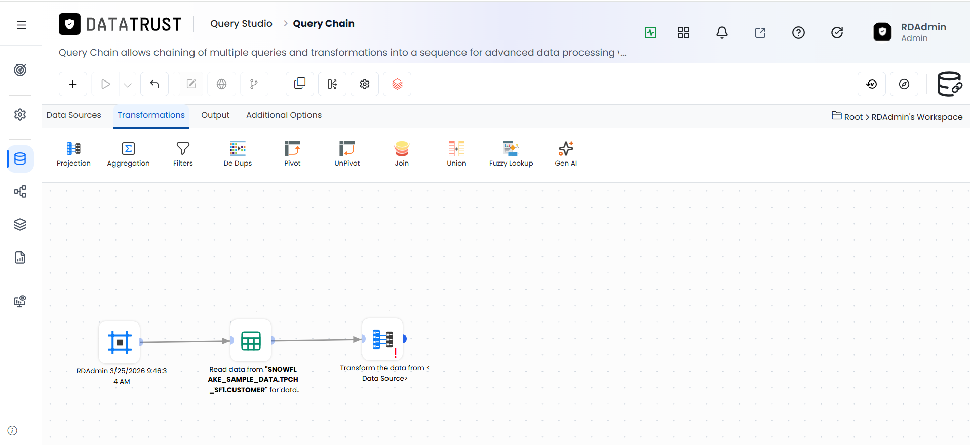 Projection icon_Transform the data from data source widget