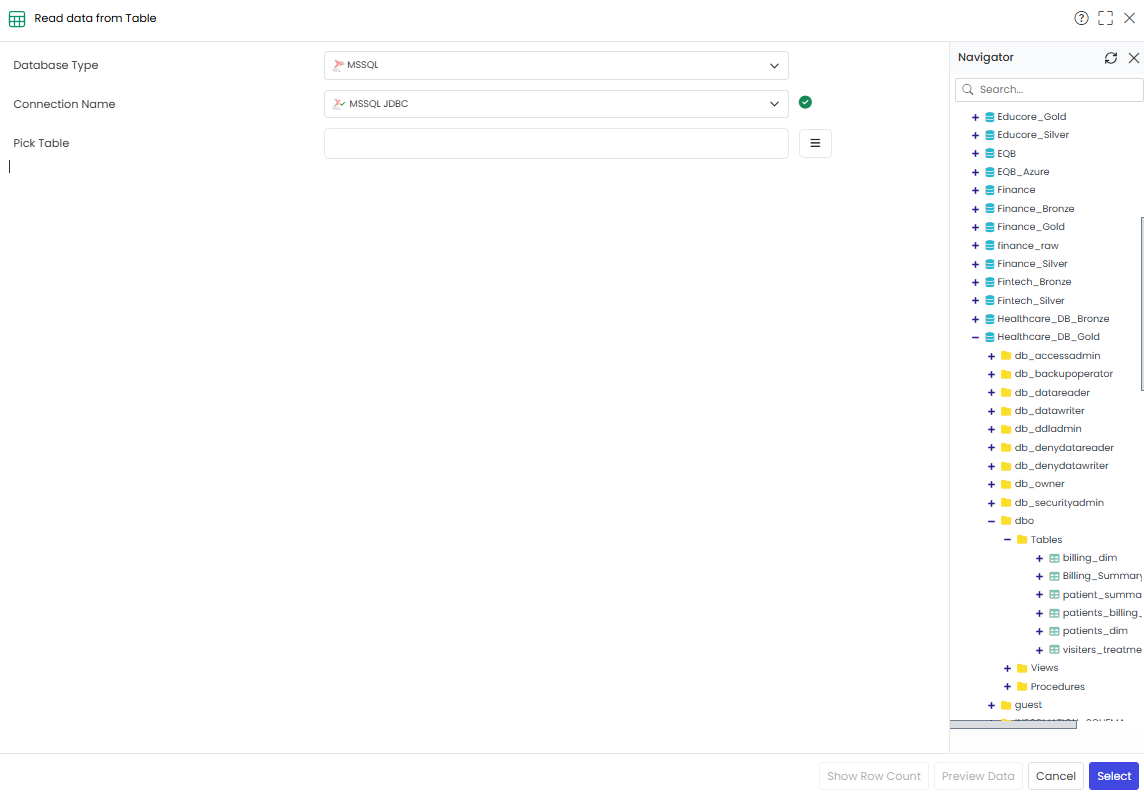 Billing_Summary_Fact table from the Healthcare_DB schema