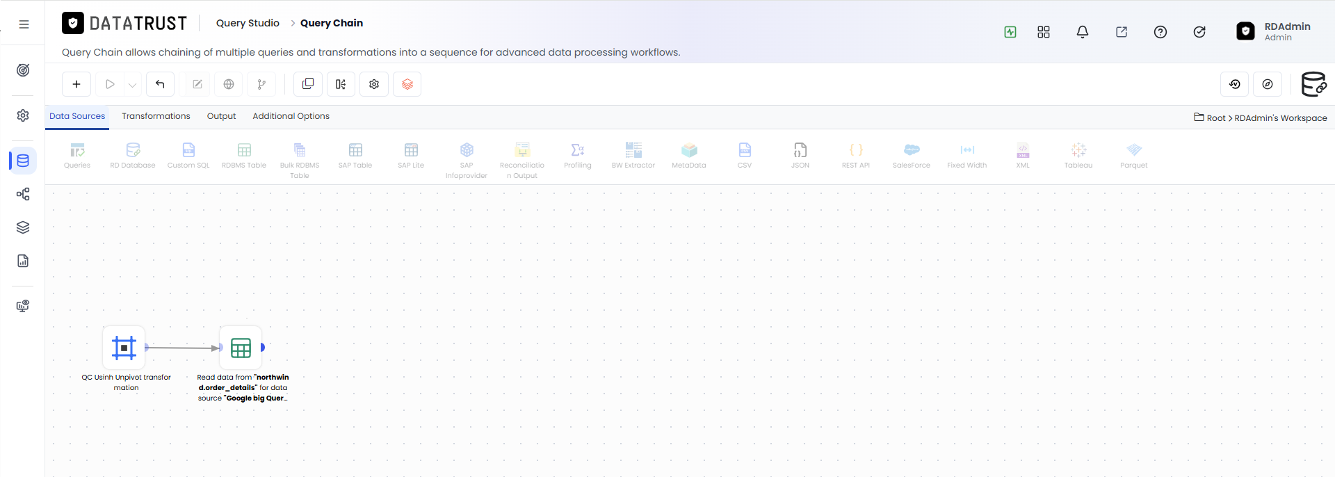 Save RDBMS Widget