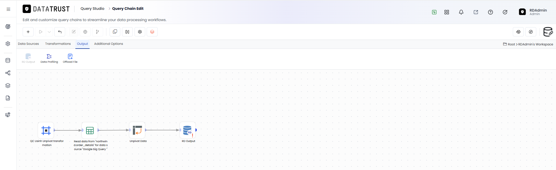 Drag and drop RD Output