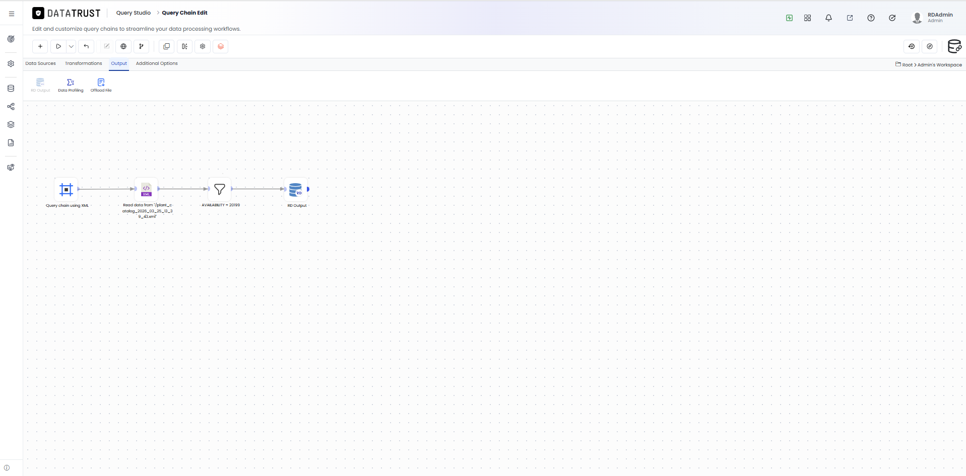 Query chain_Execute now button