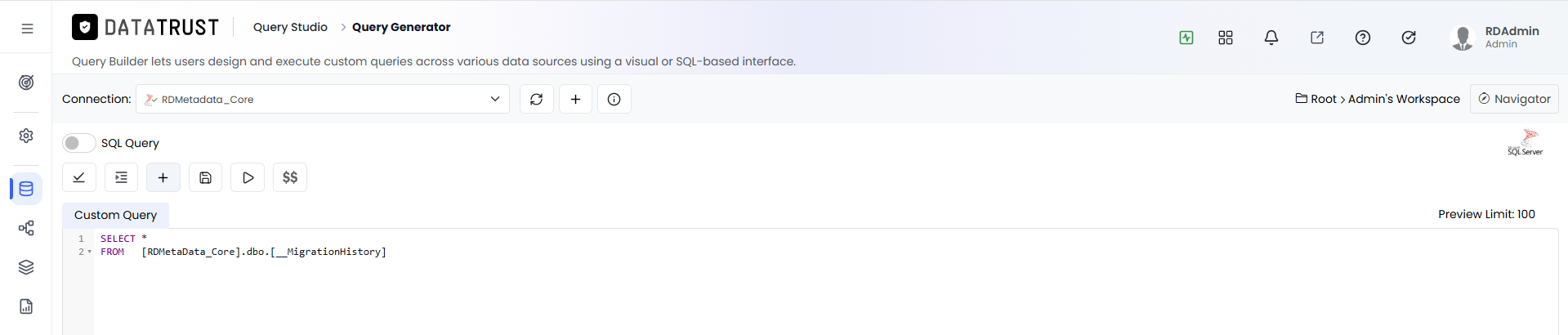 New Query button