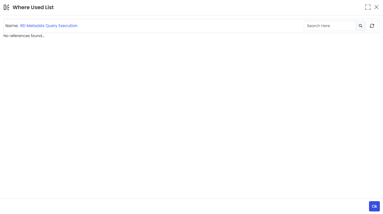 Where Used List Popup