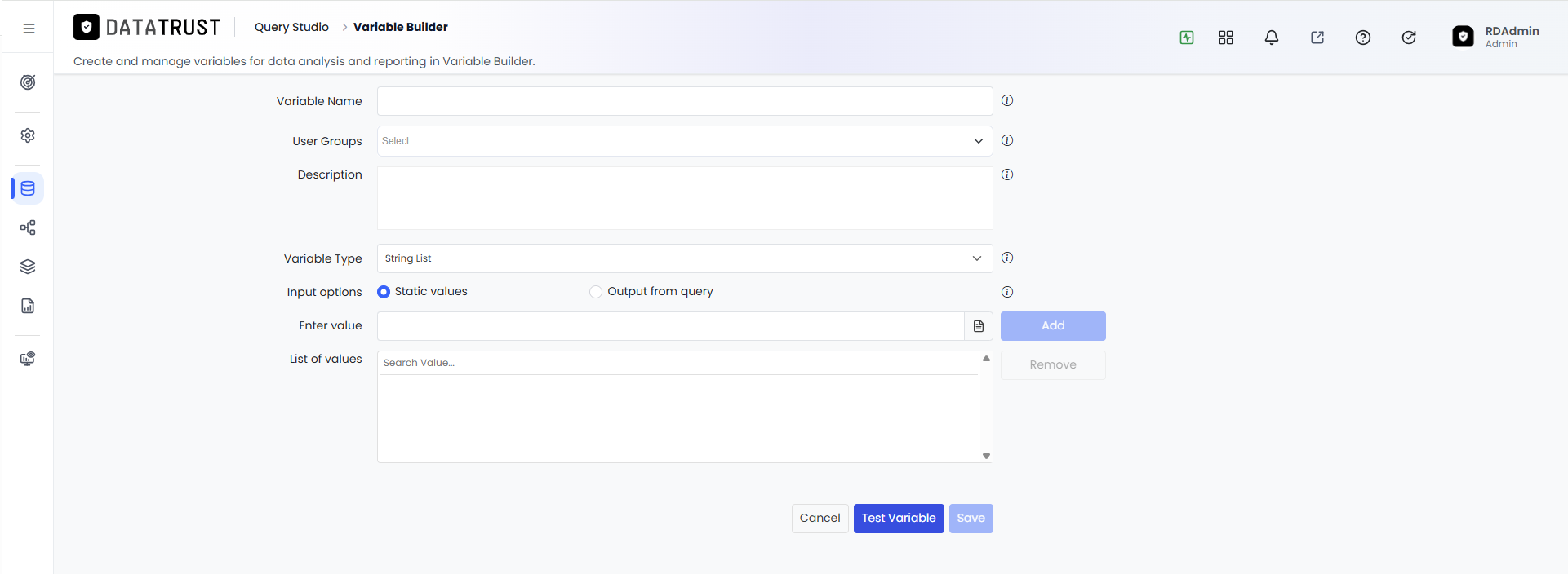 Variable Builder