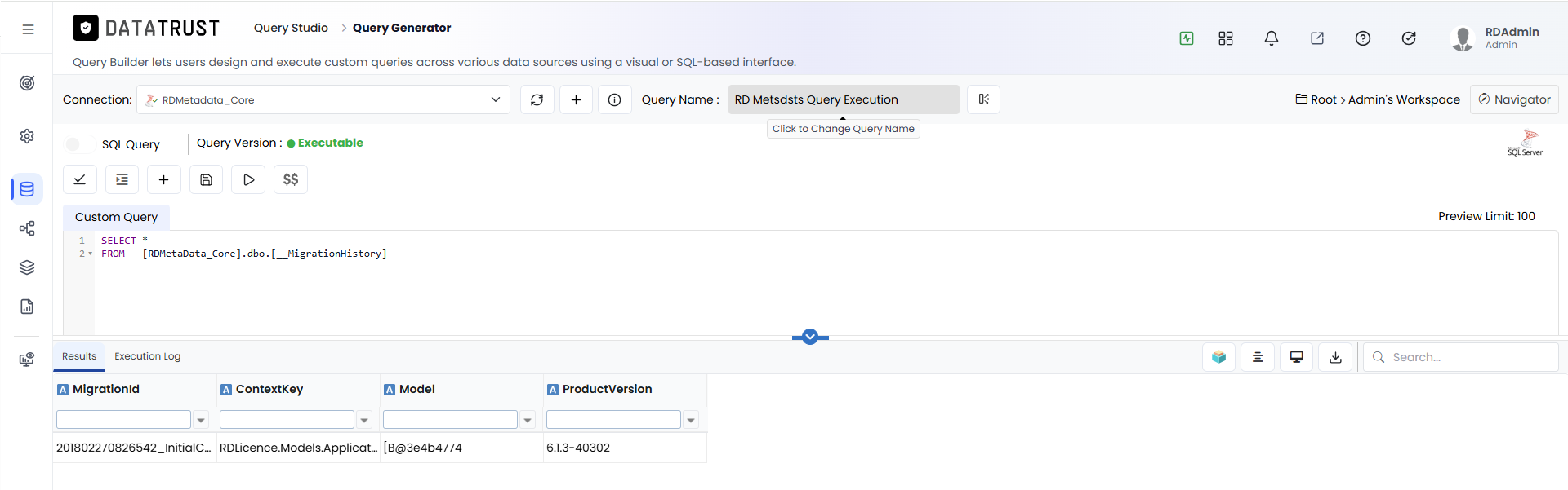 Change Query name Option
