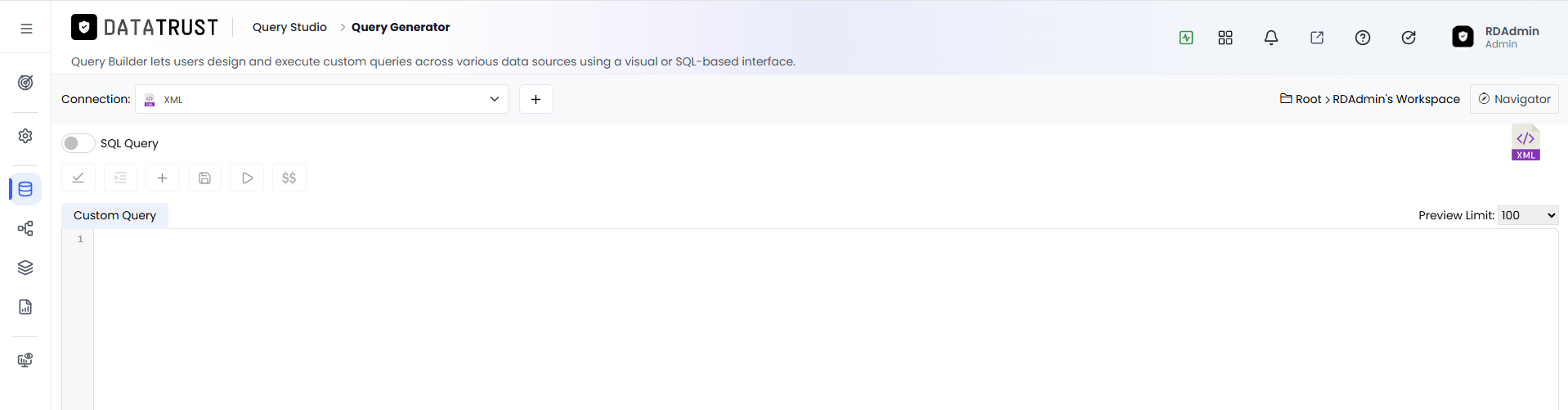 XML Query Editor Page