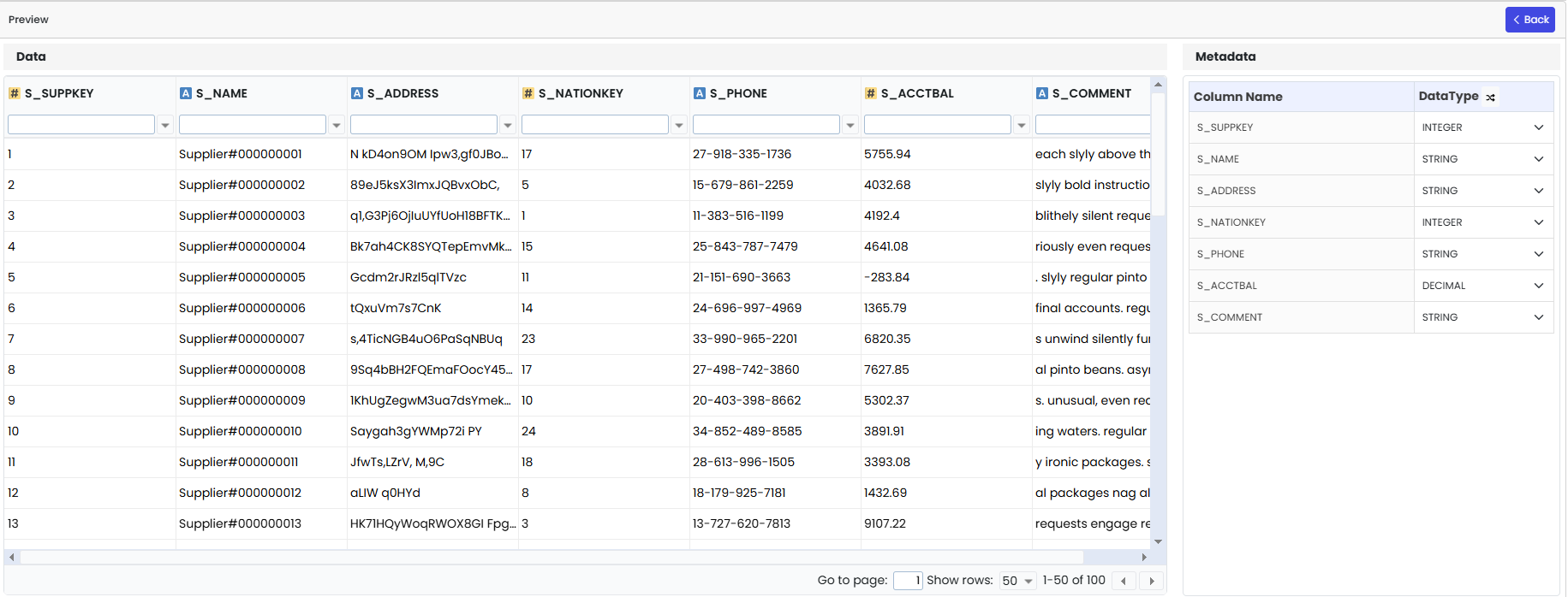 Preview Data & Confirm Metadata