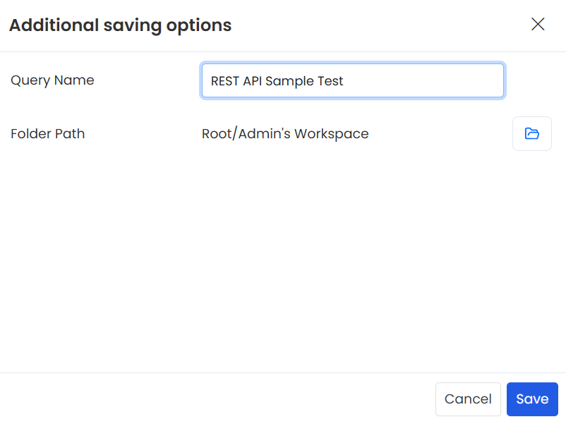 Additional Settings popup-Click the Save button