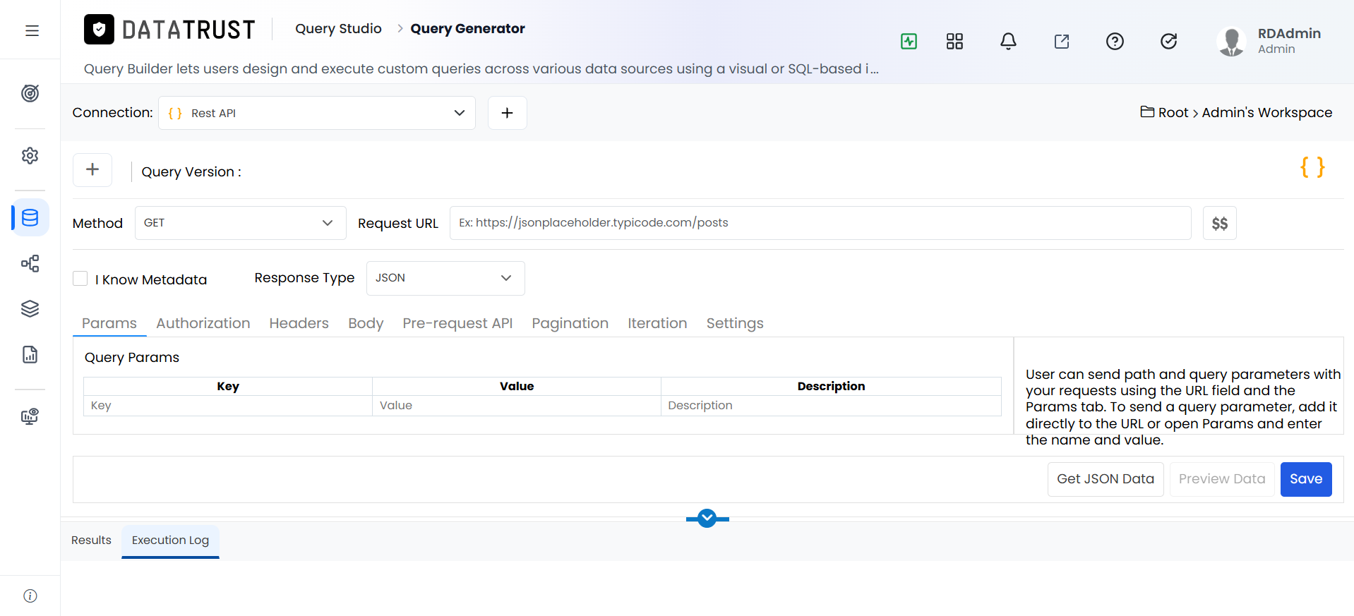 Restapi connection page details