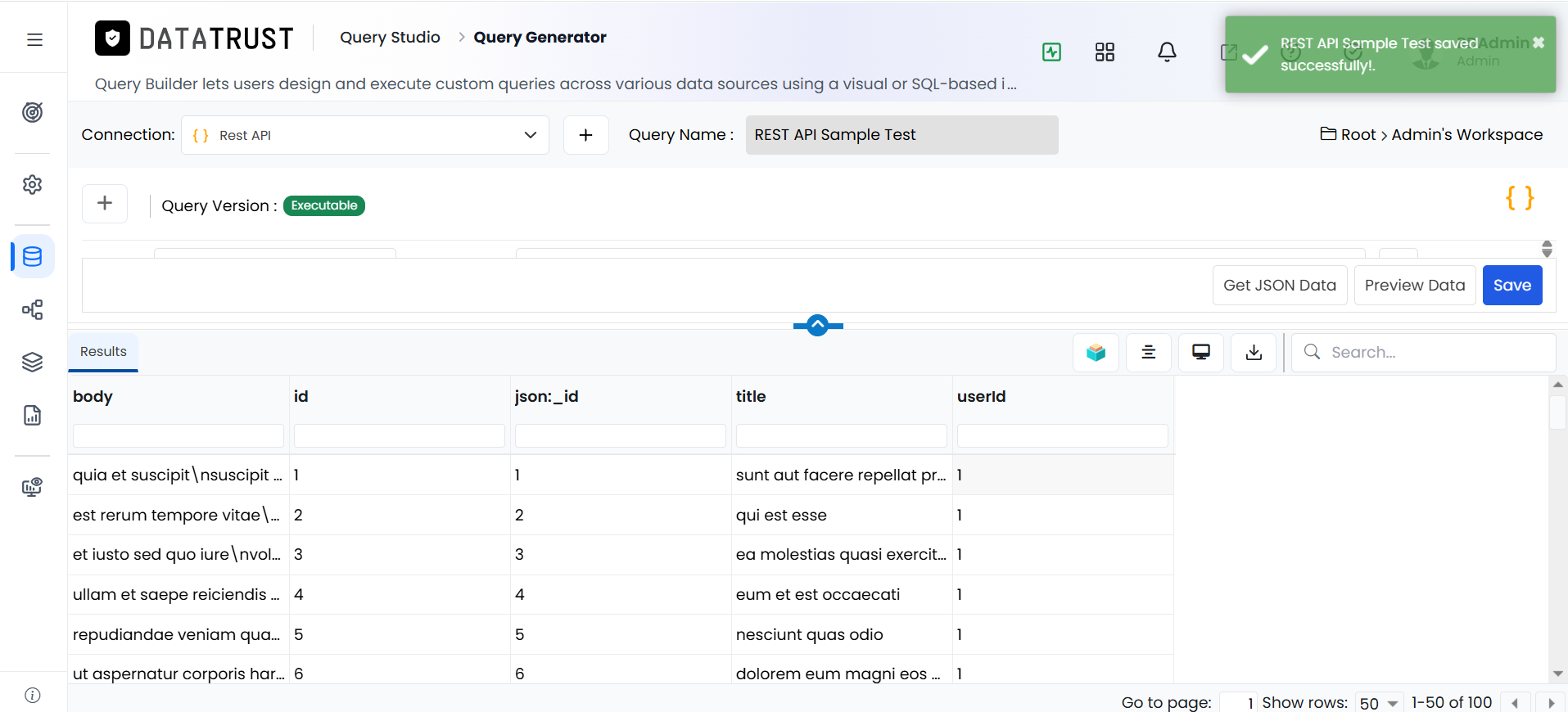 Restapi sample test saved successfully