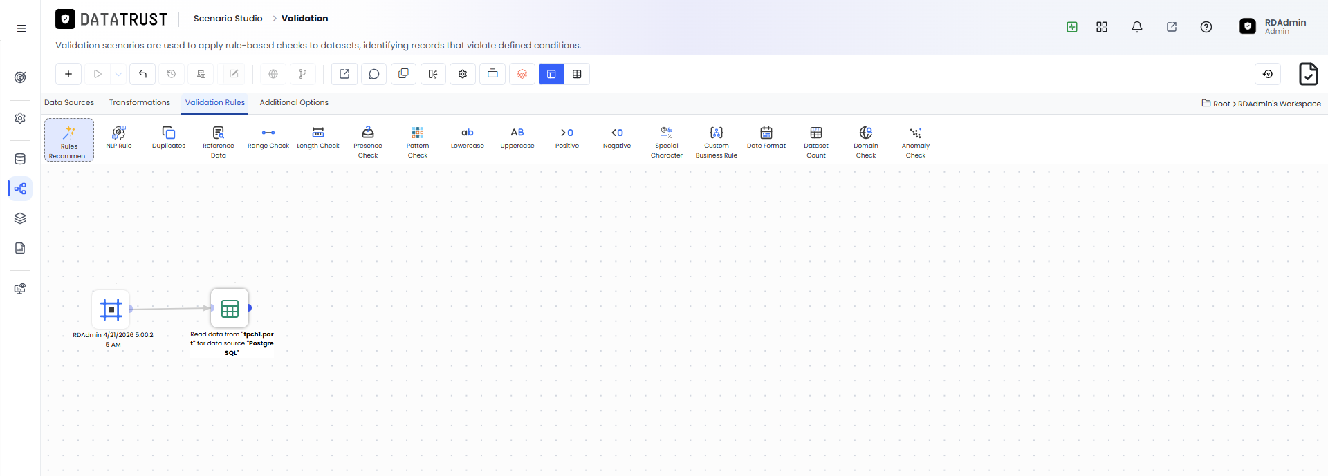 Click on Validation Rules Tab