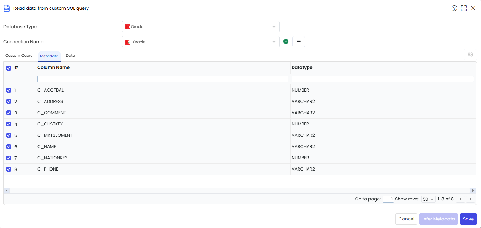 Metadata tab