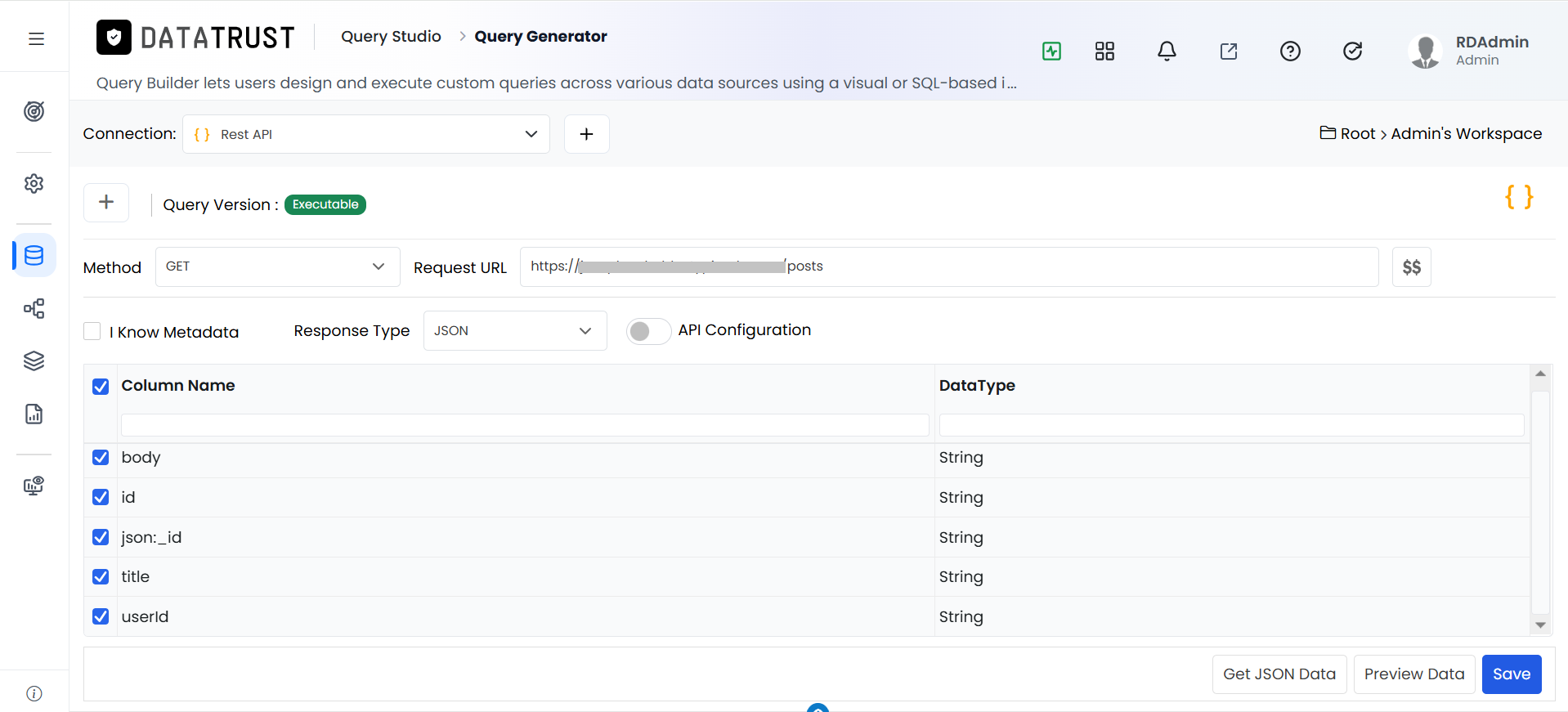 Restapi-Previewdata button