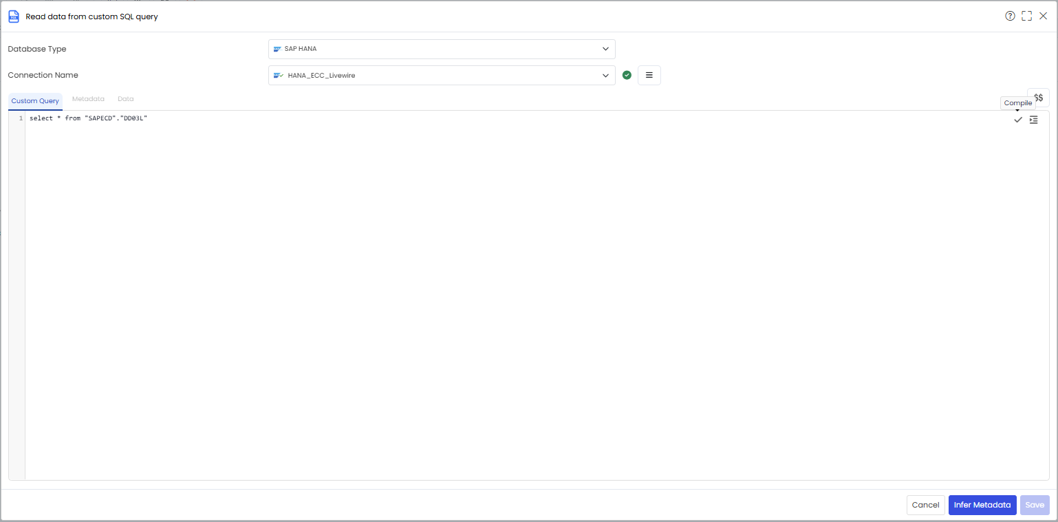 drag and drop customSQl_SQL input