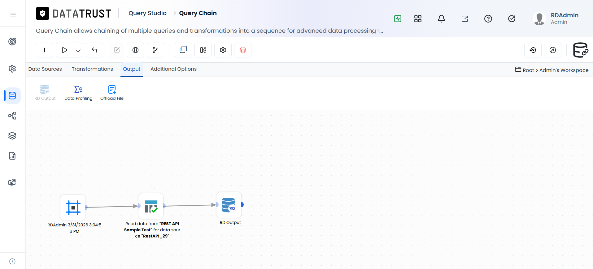 Navigate the Query Chain page