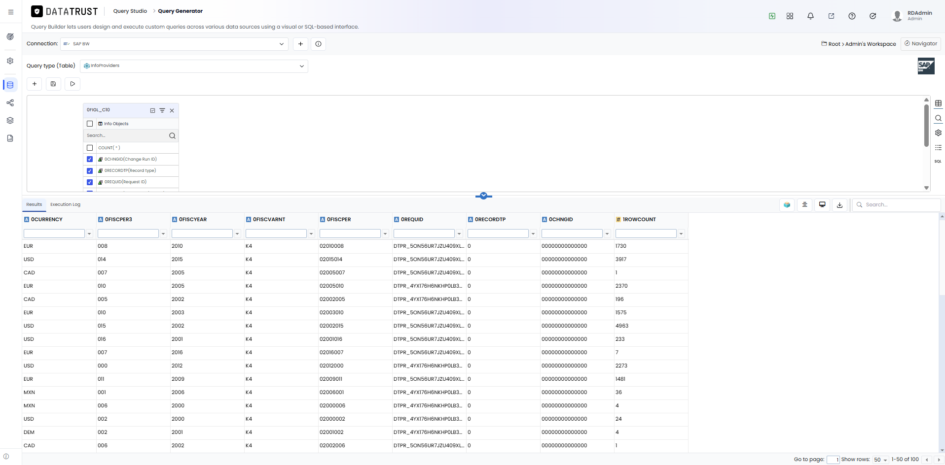 Query execution results_save button
