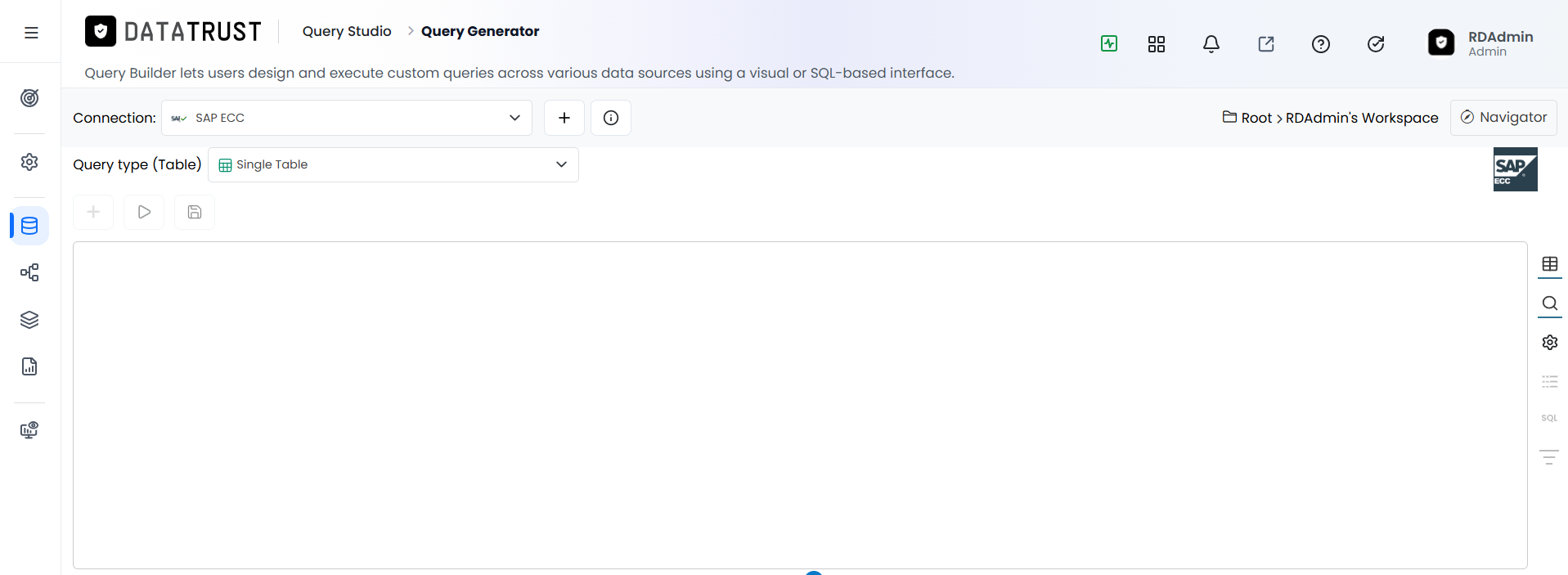 SAP ECC connection-Single table from the query type dropdown