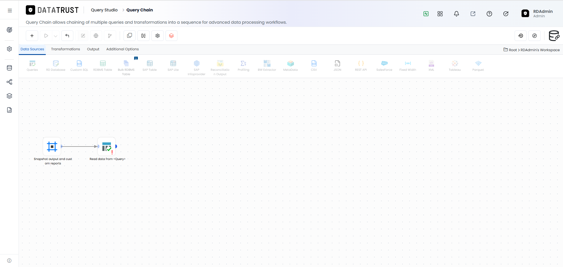 Read data from Query widget
