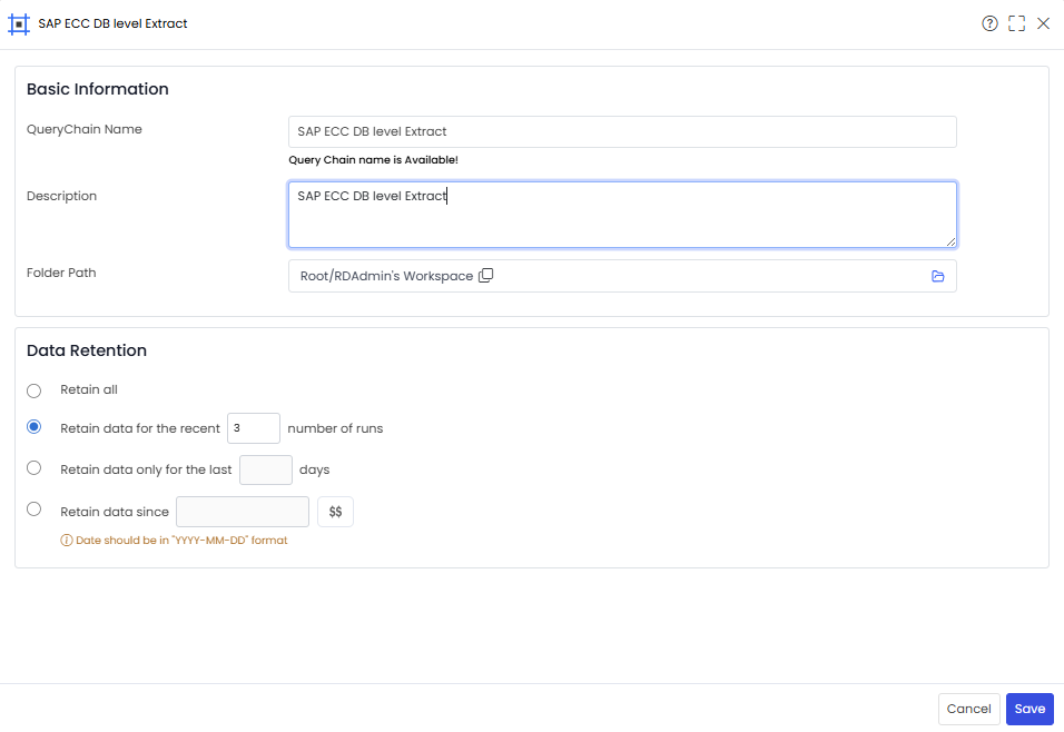 Craete query chain_header