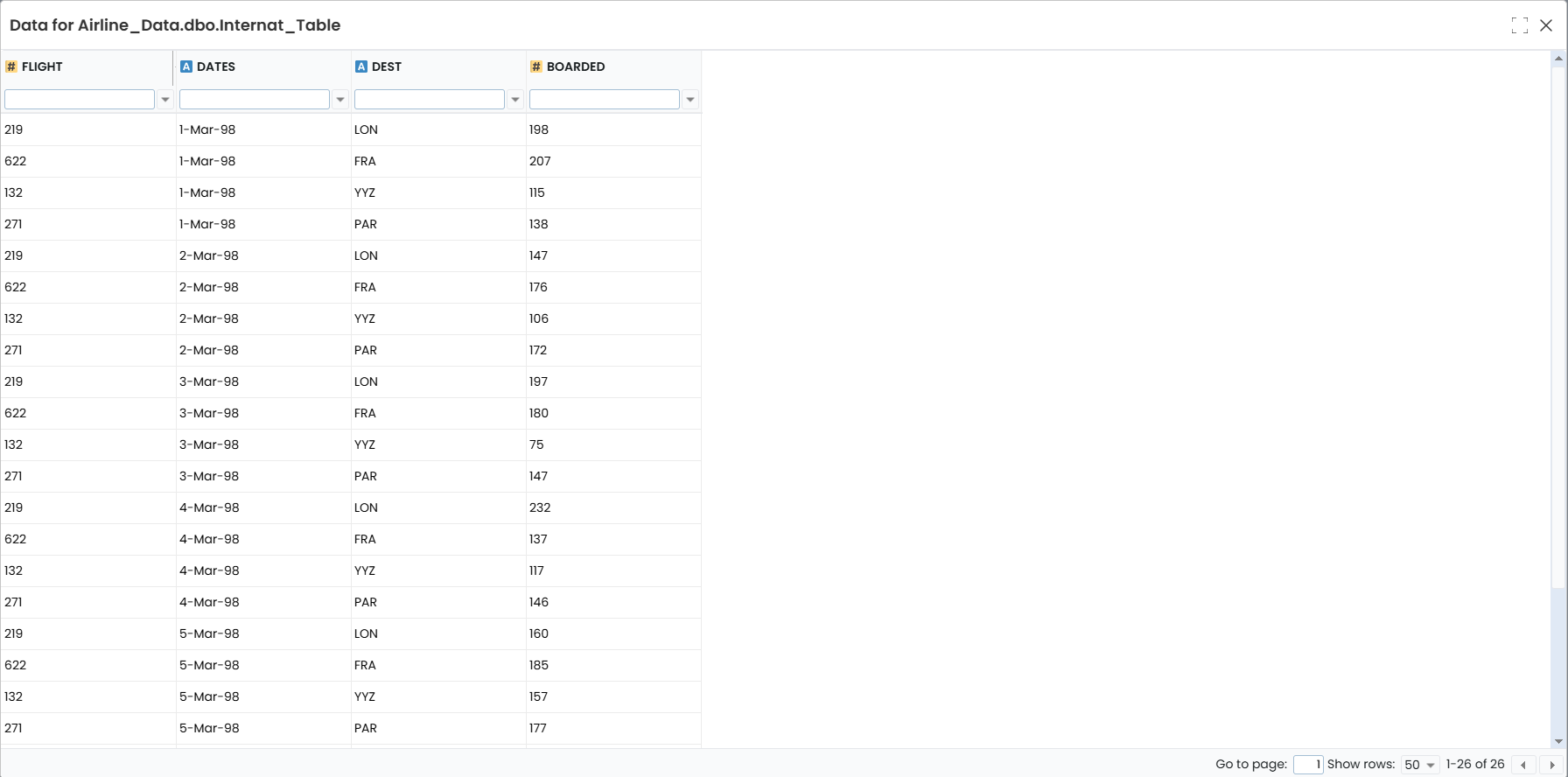 Click on preview data