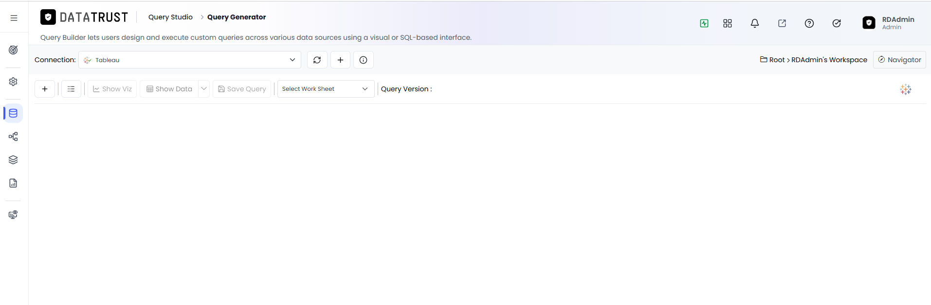 Select ‘Tableau from profile dropdown