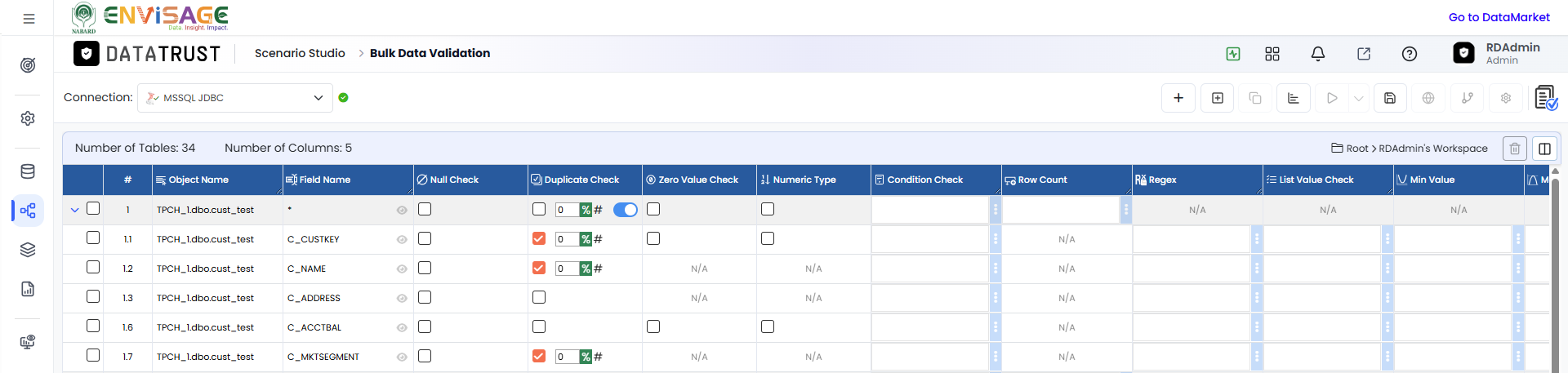 Duplicate check and Combination toggle button
