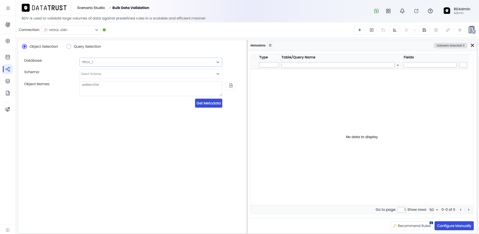 Select database