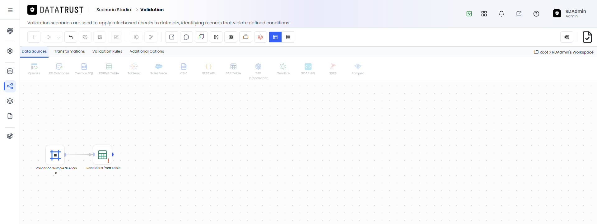 Drag and Drop RDBMS widget