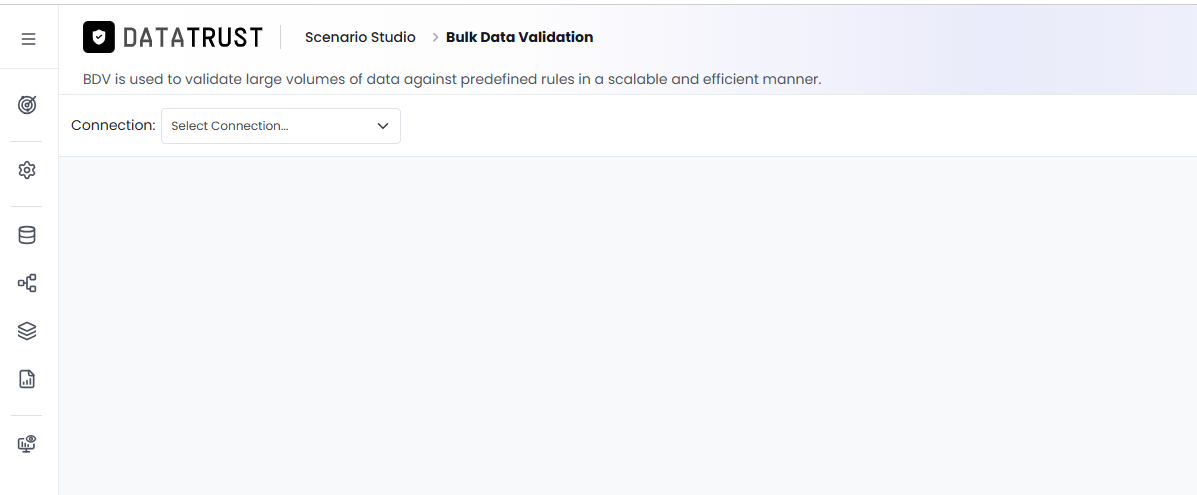Bulk Data Validation session page