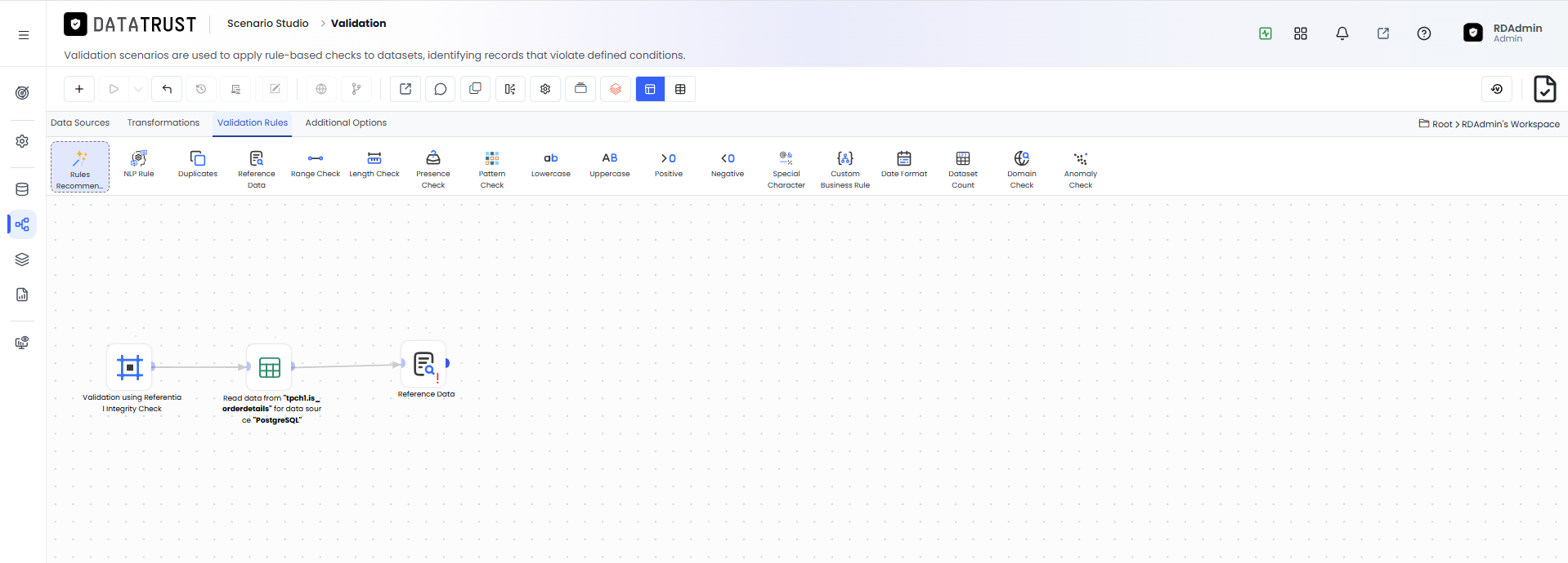 Drag and drop Reference Data Rule