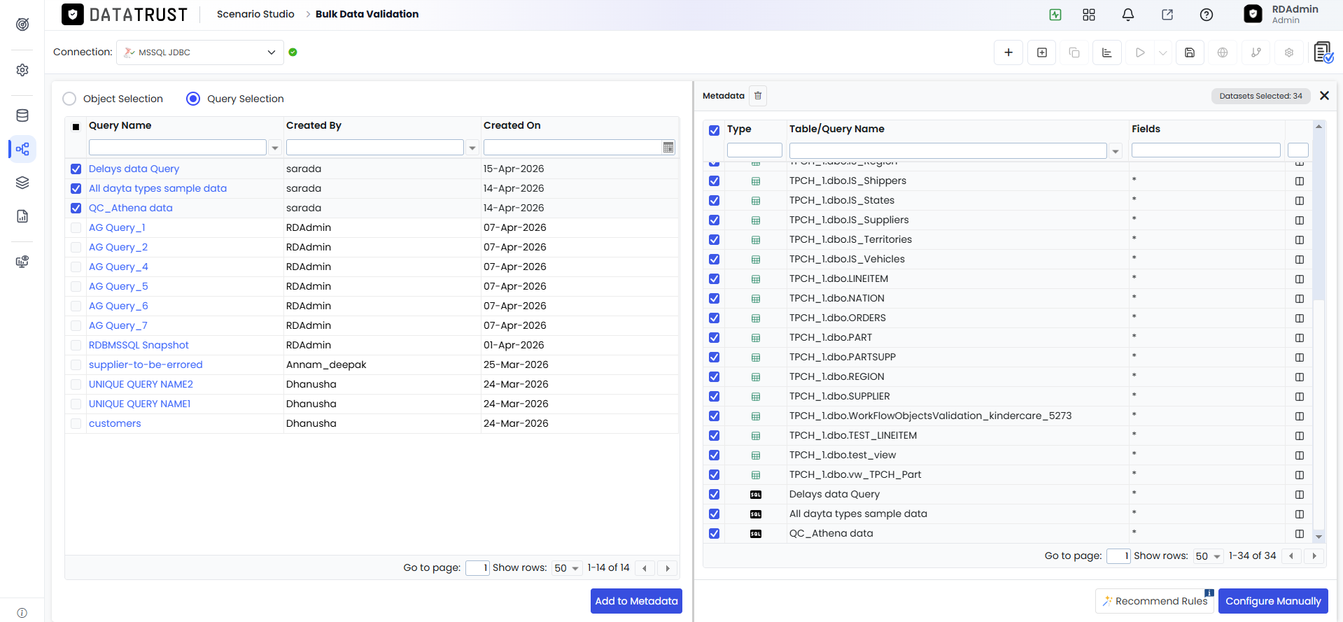 Both Query and Object Selection