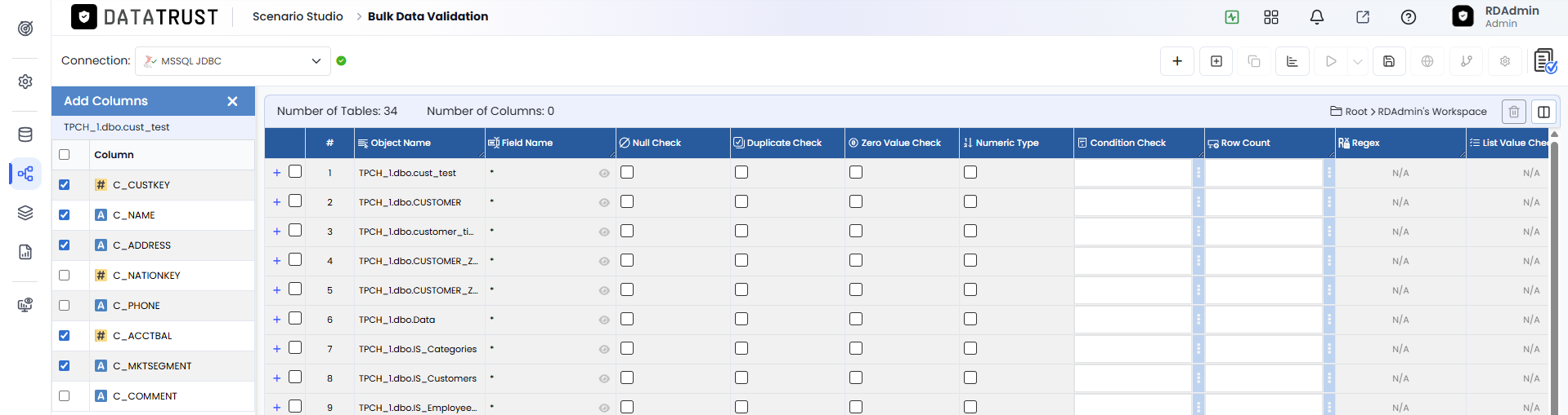 Select required columns to add