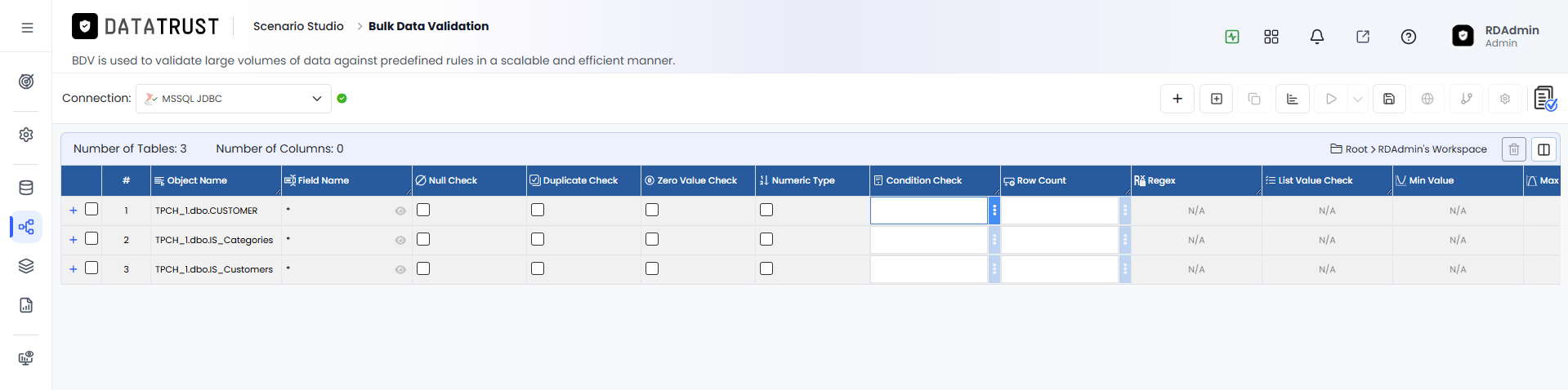 Click on Condition Check button
