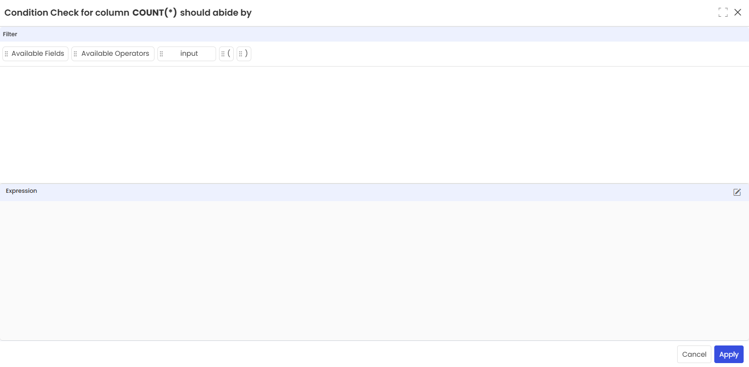 Condition check popup