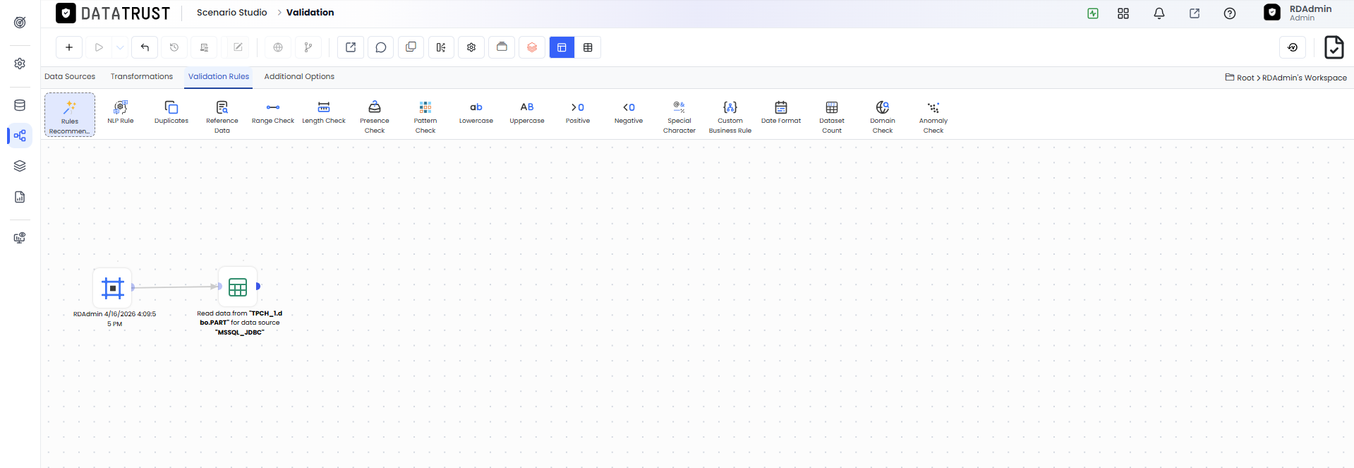 Click on Validation Rules Tab