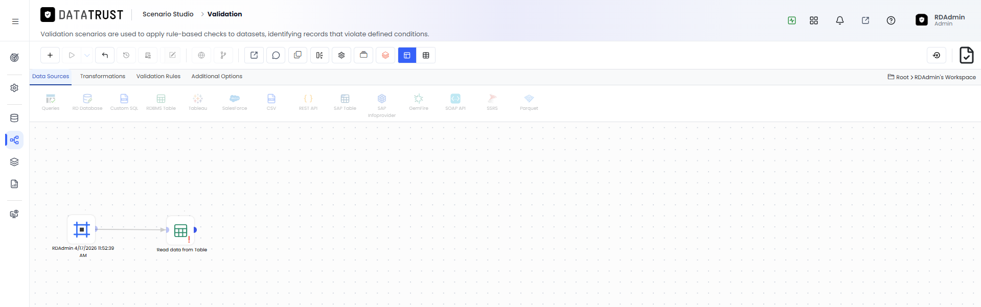 Drag and Drop RDBMS Widget