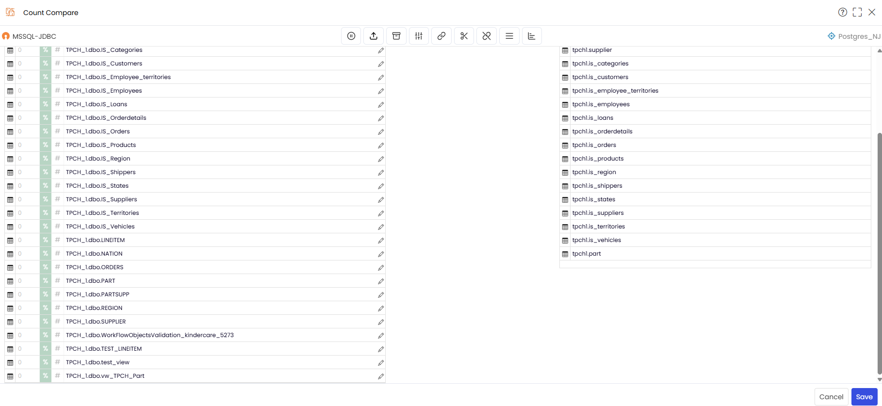 Source and target Tables and Clic on Propose mapping
