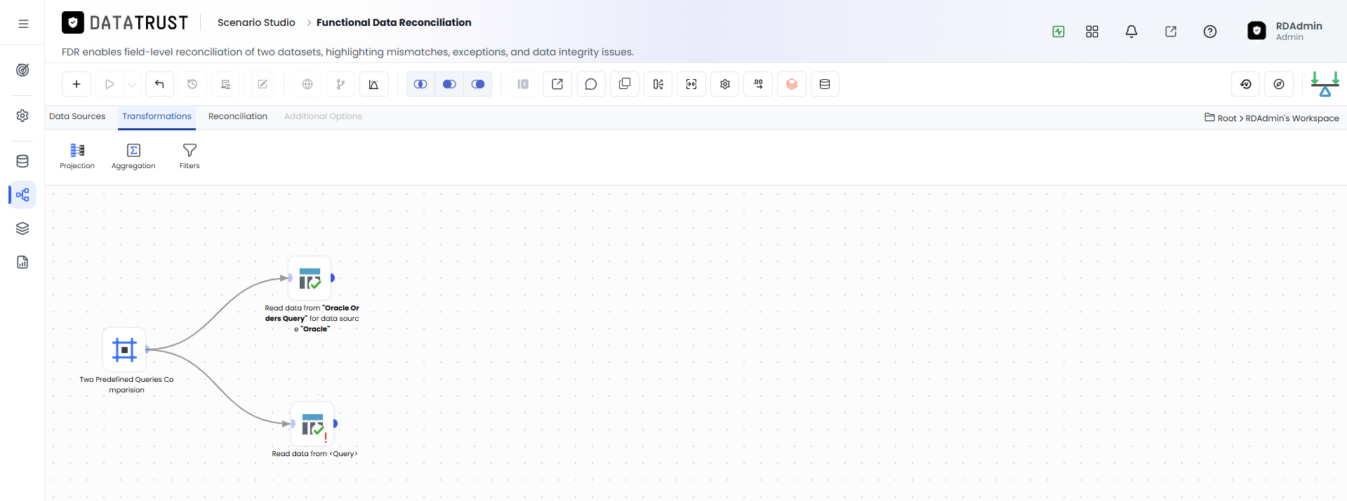 Drad and drop Query widget as source