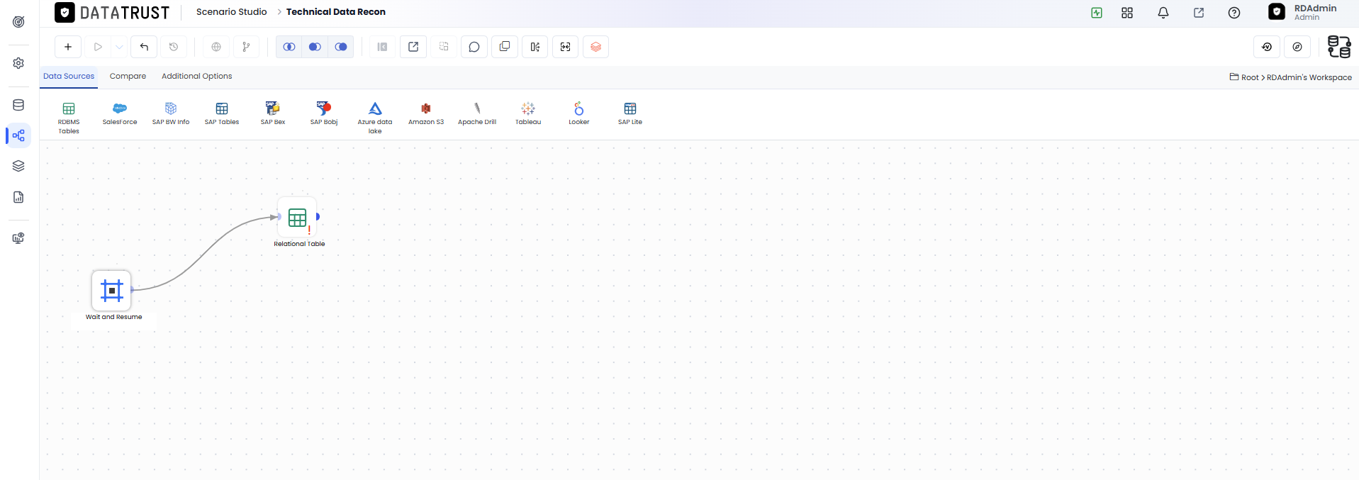 Drag and drop RDBMS widget