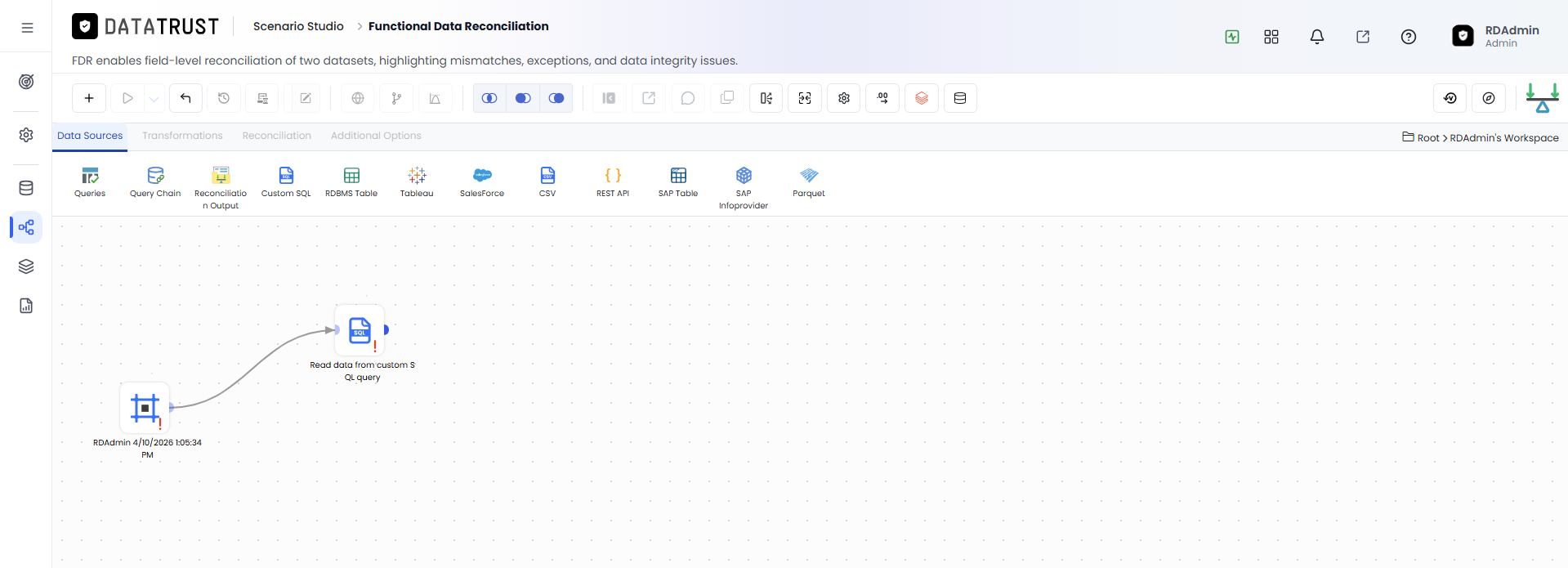 Drag and Drop Custom SQL Widget