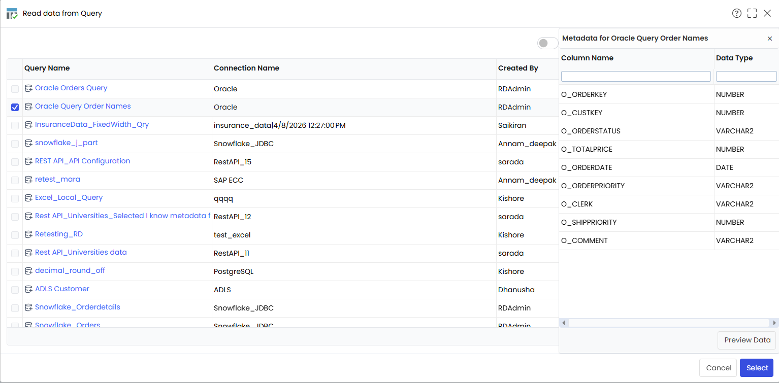Target Query Metadata
