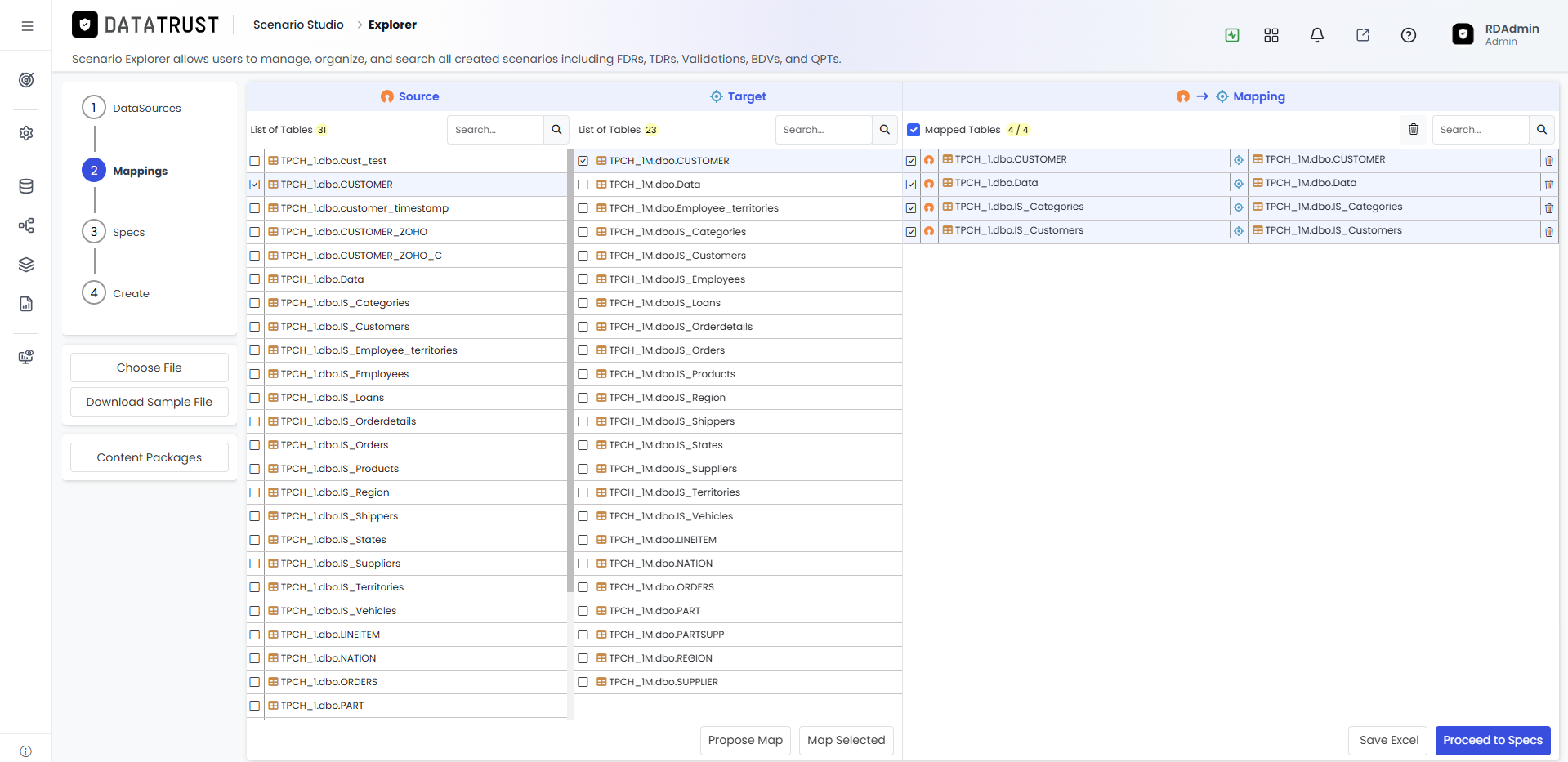 Select Required Mappings