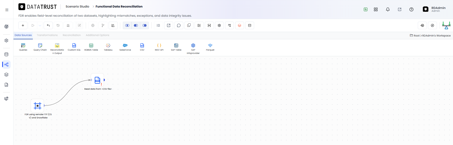 Drag and drop CSV Widget